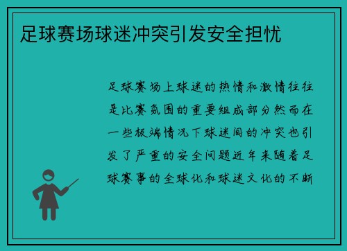 足球赛场球迷冲突引发安全担忧